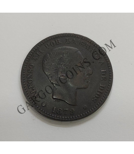 Alfonso XII 5 céntimos 1879 Barcelona  EBC+