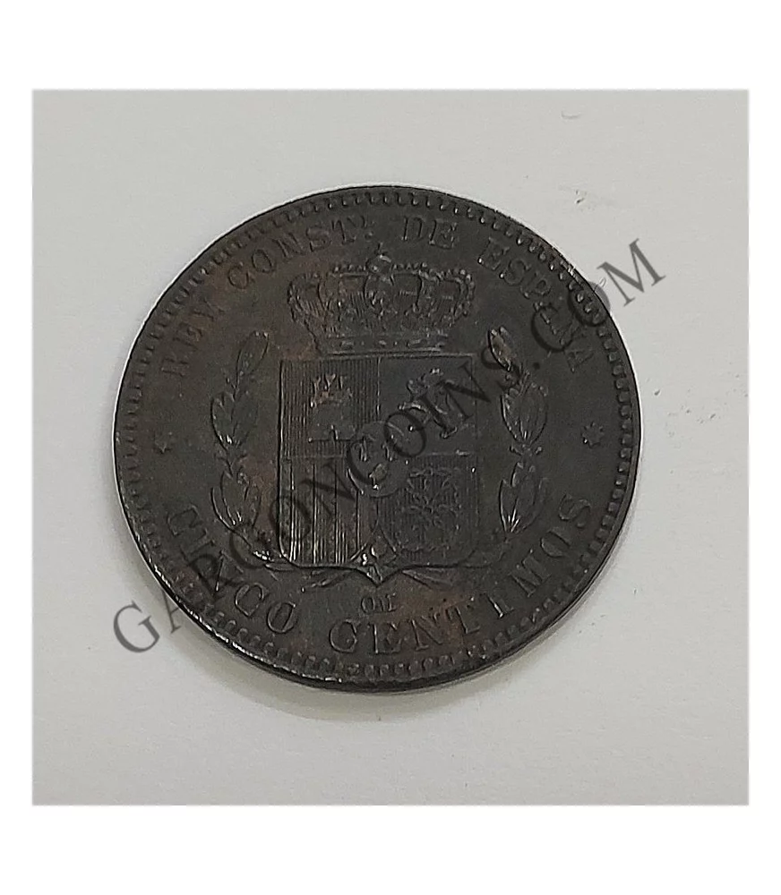 Alfonso XII 5 céntimos 1879 Barcelona  EBC+