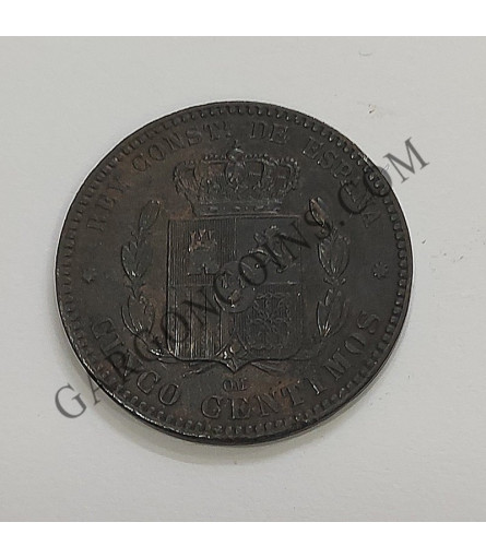 Alfonso XII 5 céntimos 1879 Barcelona  EBC+
