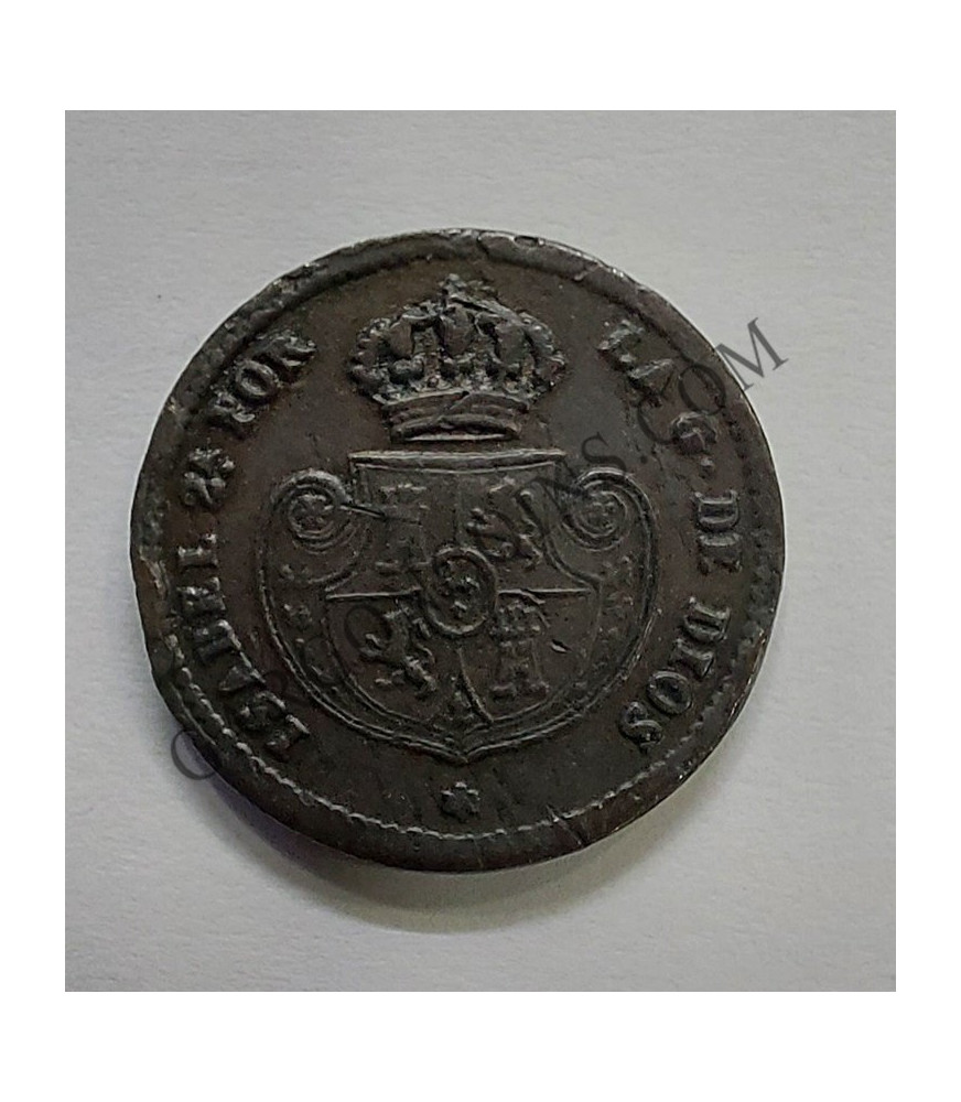 Isabel 2ª  1 décima de real Segovia 1853