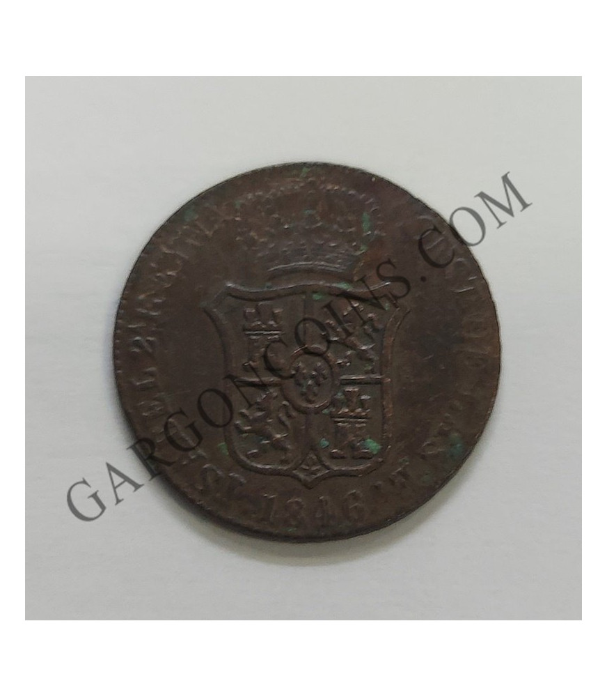 Isabel 2ª  3 Quartos 1846 Principado de Cataluña