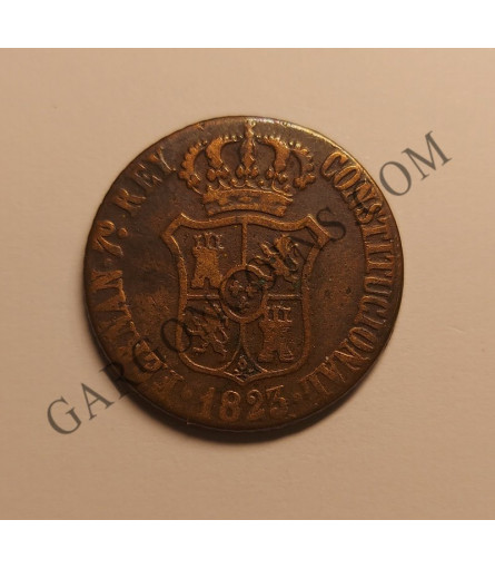 Fernando VII 3 Quartos de ceca Barcelona 1823