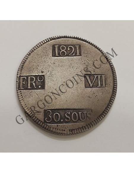 Fernando VII Mallorca 30 sous del 1821. Variante.