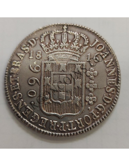 Portugal Joannes VI 960 Reis del 1816 acuñada sobre 8 reales españoles