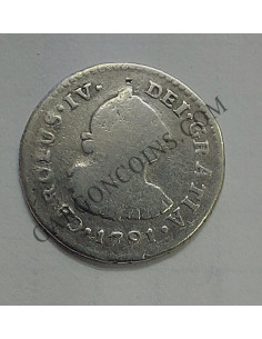 Carlos IV 1/2 Real Lima del 1791  I.J. Busto de Carlos III. Rara