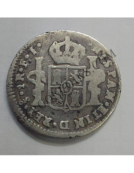 Fernando VII 1 Real 1809 de Santiago Busto de Carlos IV MUY RARA