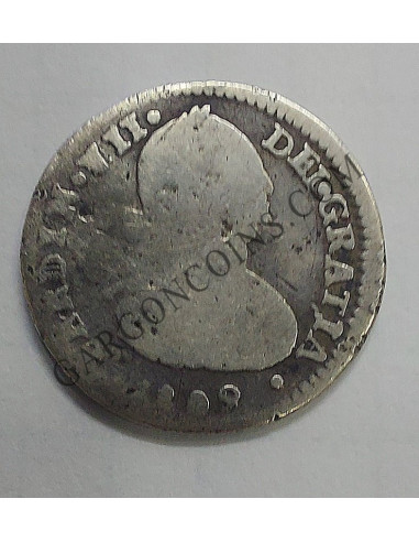 Fernando VII 1 Real 1809 de Santiago Busto de Carlos IV MUY RARA