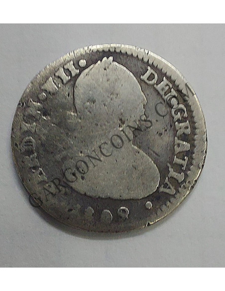 Fernando VII 1 Real 1809 de Santiago Busto de Carlos IV MUY RARA