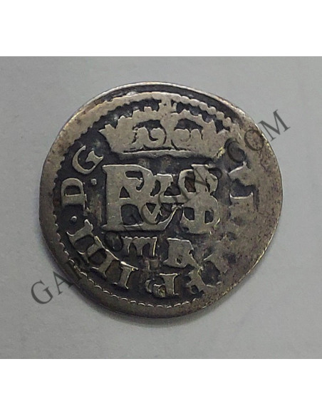 Felipe IV 1/2 Real del 1654 ceca de Segovia B  muy rara