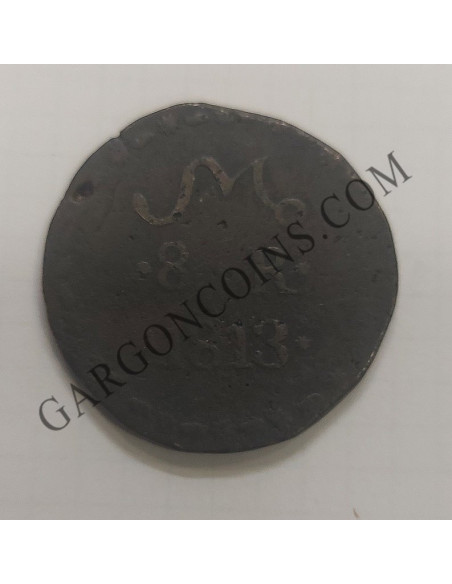 Fernando VII 8 Reales en COBRE del 1813 de Tierras Calientes , Mexico RARISIMOS Fernando VII 8 Reales en COBRE del 1813 de Tierras Calientes , Mexico RARISIMOS