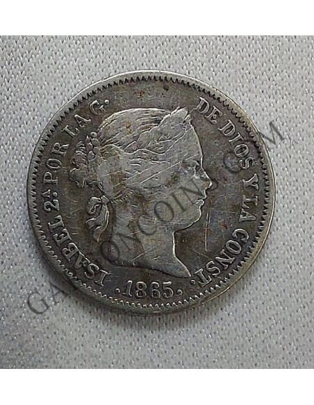 Isabel II  10 céntimos de Escudo del 1865 ceca de Sevilla