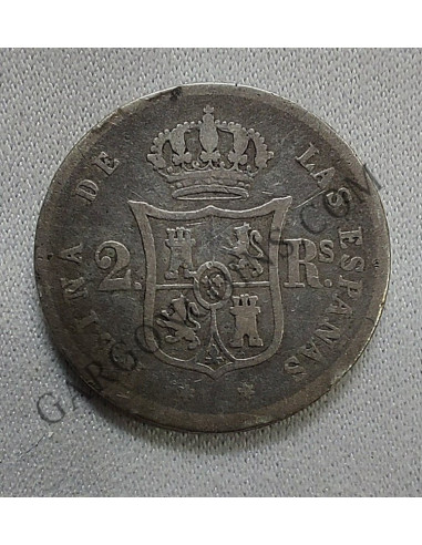 Isabel II 2 Reales 1855 de Madrid