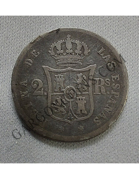 Isabel II 2 Reales 1855 de Madrid
