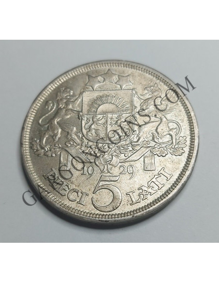 Letonia  5 Lati 1929  S/C