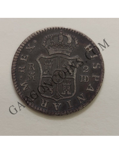 Carlos III 2 Reales de 1782  ceca Madrid J D en MBC+