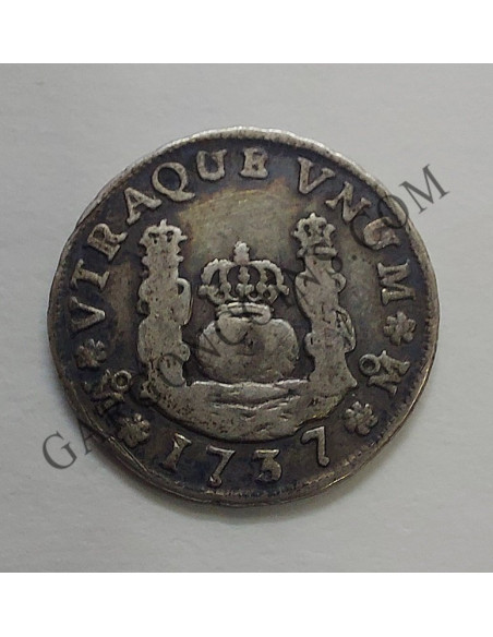 Felipe V  1 Real 1737 ceca de Mexico M F en MBC