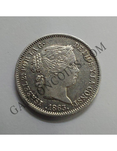 Isabel II  1 Real  1863 Sevilla EBC