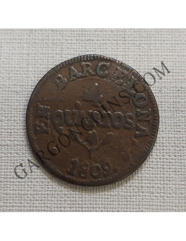 José Napoleón 4 Quartos de Barcelona del 1810 Fundida