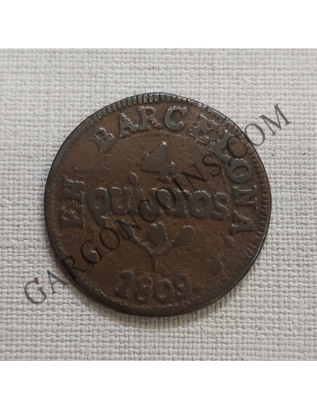 José Napoleón 4 Quartos de Barcelona del 1810 Fundida
