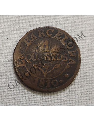 José Napoleón 4 Quartos de Barcelona del 1810 Fundida