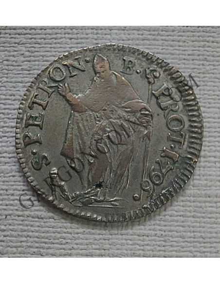 Italia Estados Papales Bologna Pivs VI 1796 4 Bolognini