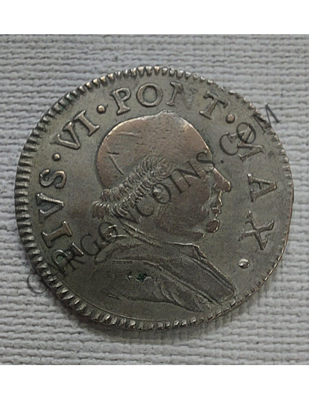 Italia Estados Papales Bologna Pivs VI 1796 4 Bolognini