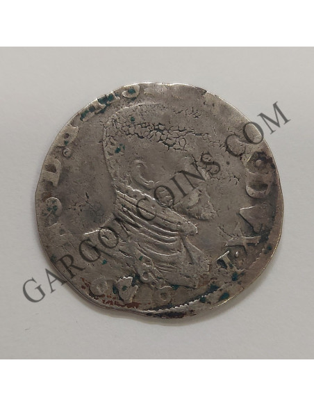 Felipe II 1/5 de Ducatón del 1616 y ceca de Amberes