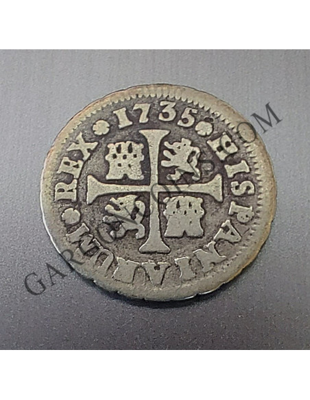 Felipe V  1/2 Real de Madrid  1735 ensayadores J F