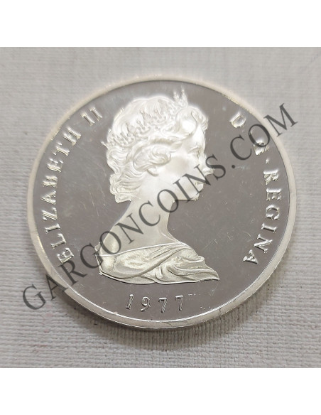Turks and Caicos  25 crowns 1977 Jubileo de plata de Isabel II  KM 19