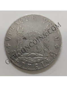 Carlos III  Columnario de 8 Reales 1761 Mexico MM  en EBC