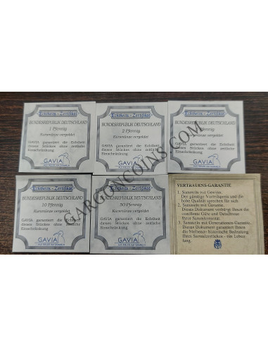 Alemania Monedas circulantes antes del EURO bañadas en oro.Acuñada por Gavia