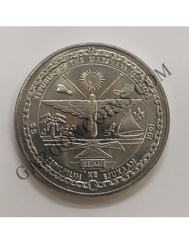 Marshall Islands 5 Dolares de 1991 X Aniversario del Transbordador Columbia