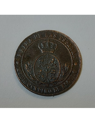 Isabel II  Medio Céntimo de Escudo Sevilla del 1868 