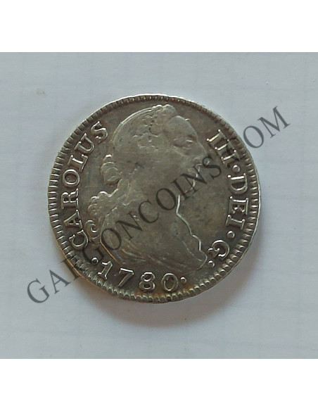 Carlos III  2 Reales 1780 Madrid P J  en EBC