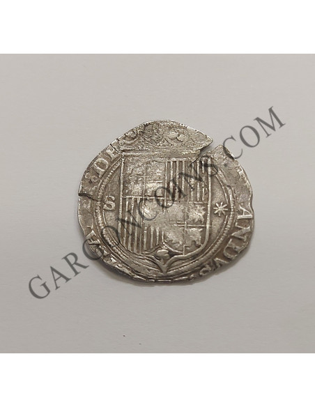 Reyes Católicos 1 Real  ceca de Sevilla  (S *7p)