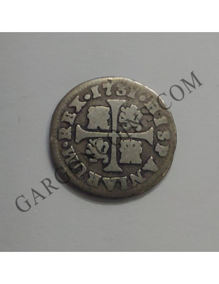 Felipe V  1/2 Real de Madrid del  1731 y  ensayadores J F