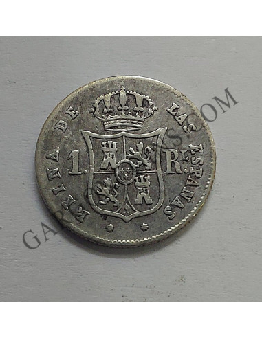 Isabel II  1 Real de Barcelona del 1863