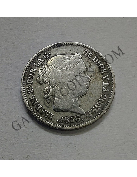 Isabel II  1 Real de Barcelona del 1858