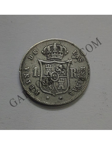 Isabel II  1 Real de Barcelona del 1858