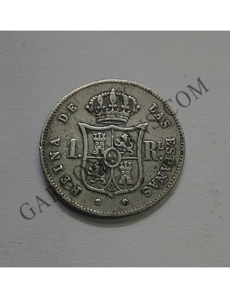 Isabel II  1 Real de Barcelona del 1858