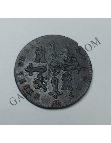  Isabel II   8 maravedis 1842  ceca de Segovia en  EBC Variante RYENA ebc+