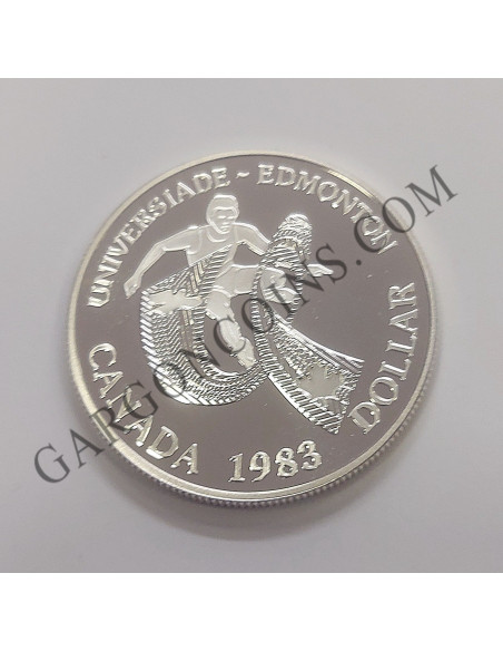 Canada 1 Dolar 1983 Universiade edmonton plata,proof