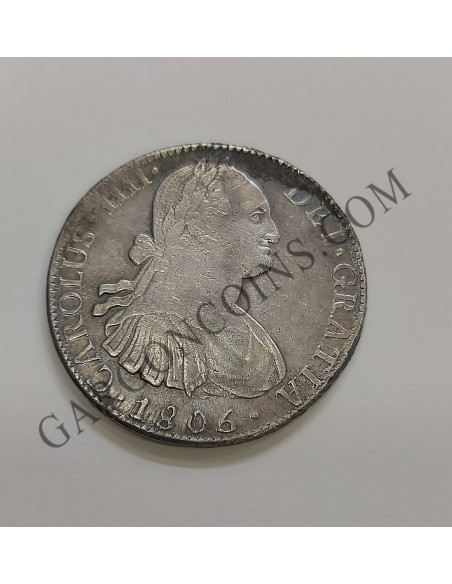 Carlos IV 8 Reales 1806 sobre 1805  Mexico TH 