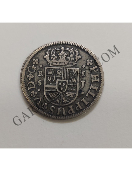 Felipe V  1 Real 1726 ceca de Sevilla J en  MBC