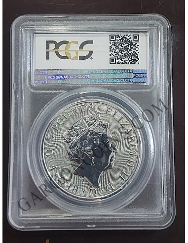 Gran Bretaña 5 Libras 2 Onzas 2018 Unicornio de Escocia Certificado PCGS