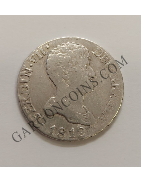 Fernando VII  2 Reales Madrid 1812  I J  Busto Imaginario