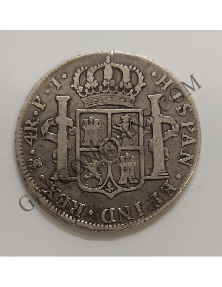 Carlos IV 4 Reales 1808 Potosi P J 