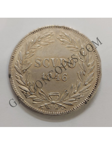 Estados Papales GREGORIUS XVI  1 Scudo del 1846 en EBC+ km 1324