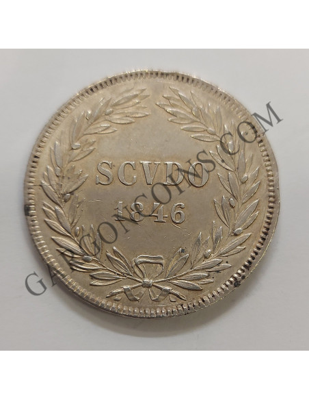 Estados Papales GREGORIUS XVI  1 Scudo del 1846 en EBC+ km 1324