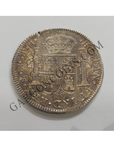 Fernando VII 8 reales 1809 Mexico TH en EBC con partes de Brillo Original